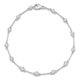 Lab-Grown Diamond Buttercup Station Bracelet 3/4 ct tw 14K White Gold