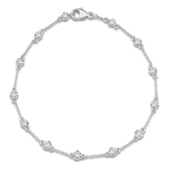 Jared Signature Lab-Grown Diamond Buttercup Station Bracelet 3/4 ct tw 14K White Gold