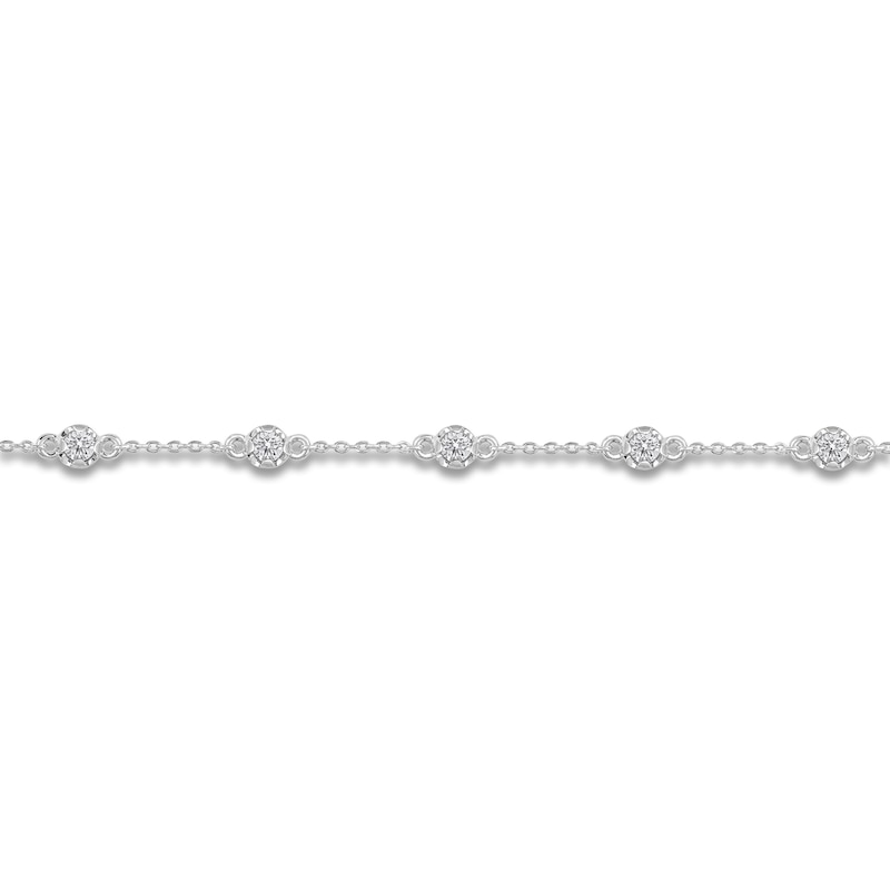 Main Image 2 of Lab-Grown Diamond Buttercup Station Bracelet 3/4 ct tw 14K White Gold