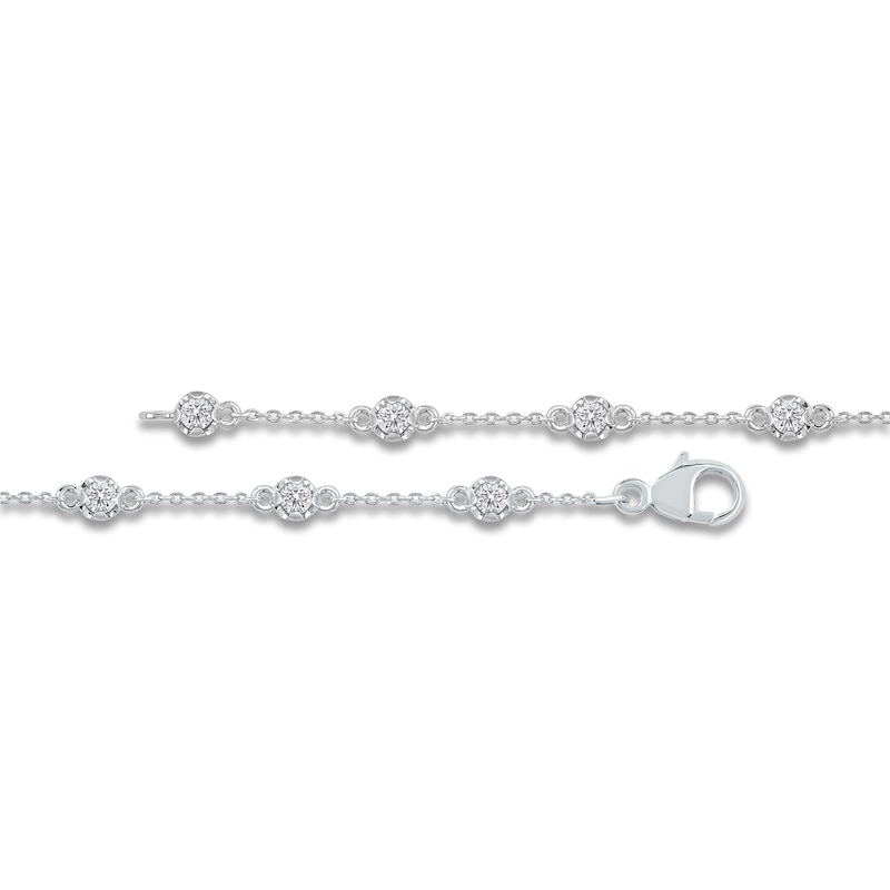 Main Image 3 of Lab-Grown Diamond Buttercup Station Bracelet 3/4 ct tw 14K White Gold