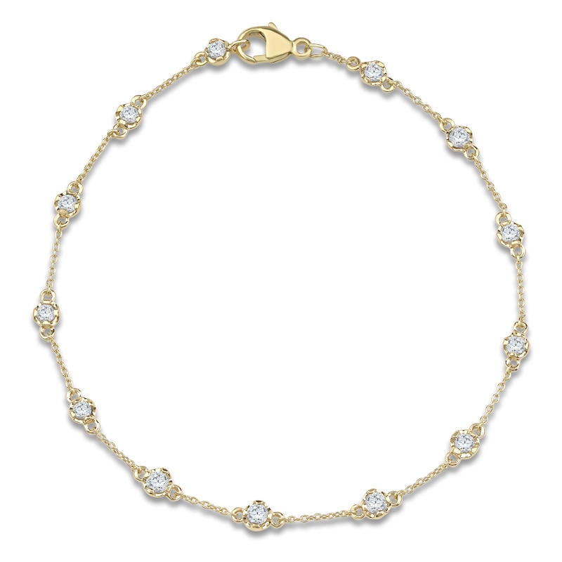 Main Image 1 of Lab-Grown Diamond Buttercup Station Bracelet 3/4 ct tw 14K Yellow Gold