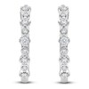Thumbnail Image 1 of Lab-Grown Diamond Buttercup Hoop Earrings 1/2 ct tw 14K White Gold