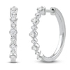 Thumbnail Image 2 of Lab-Grown Diamond Buttercup Hoop Earrings 1/2 ct tw 14K White Gold