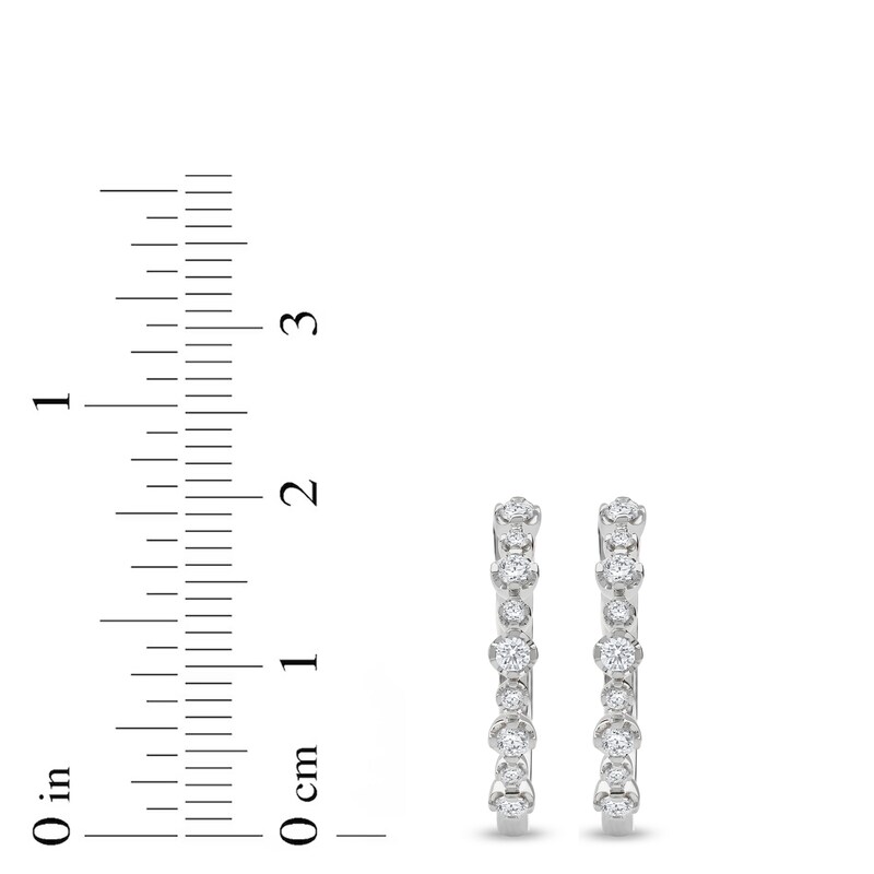 Main Image 4 of Lab-Grown Diamond Buttercup Hoop Earrings 1/2 ct tw 14K White Gold