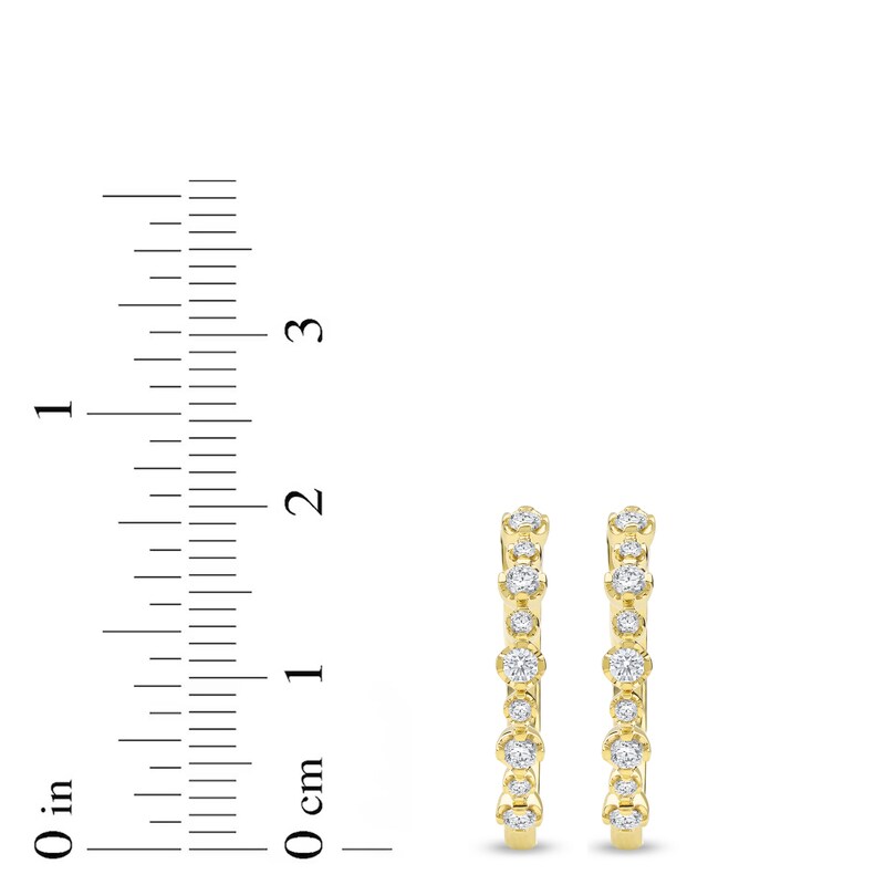 Main Image 4 of Lab-Grown Diamond Buttercup Hoop Earrings 1/2 ct tw 14K Yellow Gold