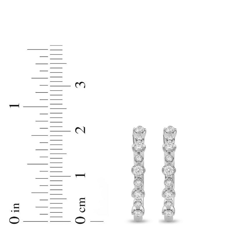 Main Image 4 of Lab-Grown Diamond Buttercup Hoop Earrings 1 ct tw 14K White Gold