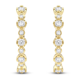 Lab-Grown Diamond Buttercup Hoop Earrings 1 ct tw 14K Yellow Gold