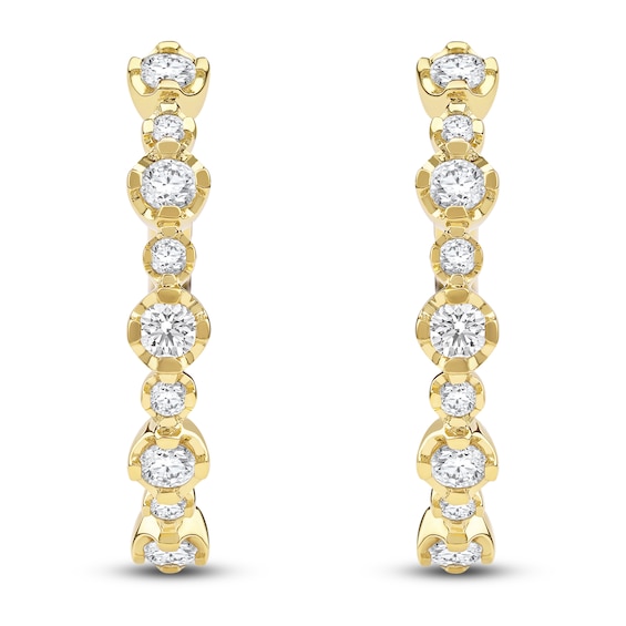 Jared Signature Lab-Grown Diamond Buttercup Hoop Earrings 1 ct tw 14K Yellow Gold