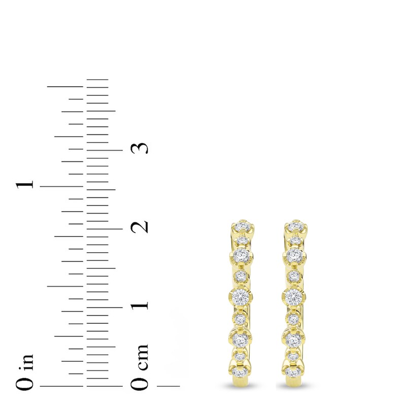 Main Image 4 of Lab-Grown Diamond Buttercup Hoop Earrings 1 ct tw 14K Yellow Gold