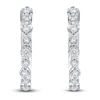 Thumbnail Image 1 of Lab-Grown Diamond Buttercup Hoop Earrings 1/3 ct tw 14K White Gold