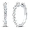 Thumbnail Image 3 of Lab-Grown Diamond Buttercup Hoop Earrings 1/3 ct tw 14K White Gold