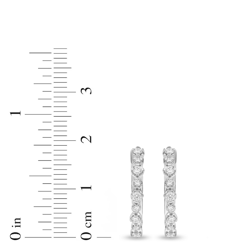 Main Image 4 of Lab-Grown Diamond Buttercup Hoop Earrings 1/3 ct tw 14K White Gold