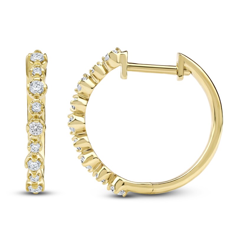 Main Image 2 of Lab-Grown Diamond Buttercup Hoop Earrings 1/3 ct tw 14K Yellow Gold