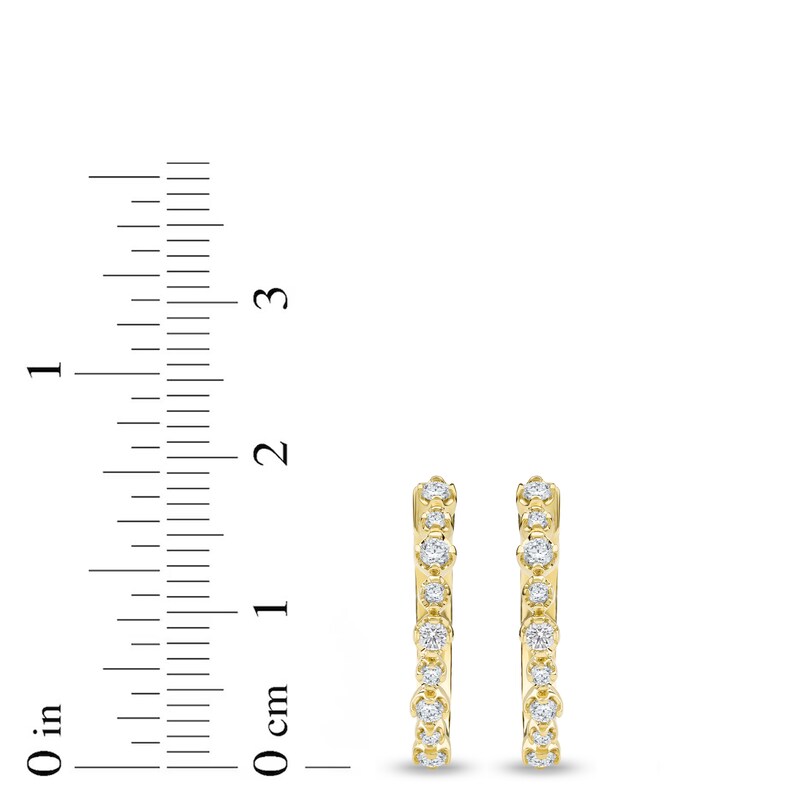 Main Image 4 of Lab-Grown Diamond Buttercup Hoop Earrings 1/3 ct tw 14K Yellow Gold