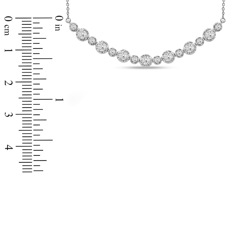 Main Image 3 of Lab-Grown Diamond Buttercup Smile Necklace 1 ct tw 14K White Gold 18"