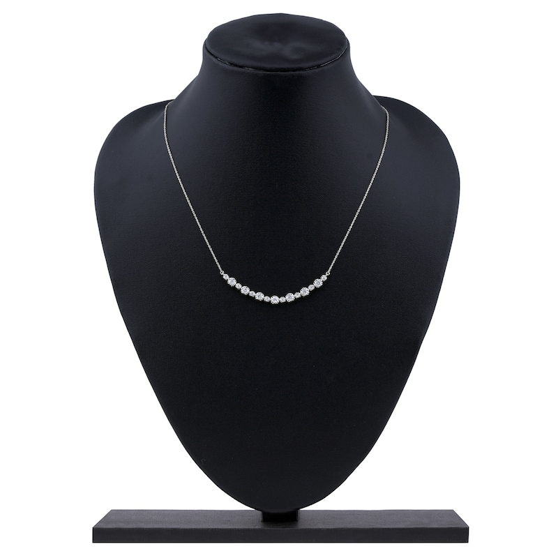 Main Image 6 of Lab-Grown Diamond Buttercup Smile Necklace 1 ct tw 14K White Gold 18"