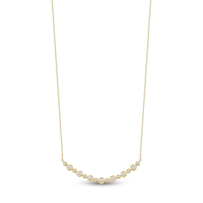 Main Image 1 of Lab-Grown Diamond Buttercup Smile Necklace 1 ct tw 14K Yellow Gold 18"