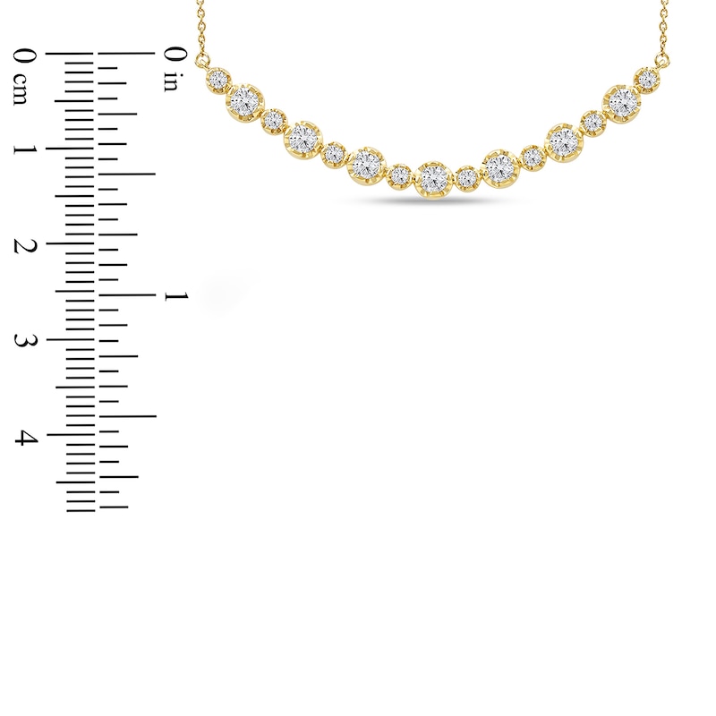 Main Image 3 of Lab-Grown Diamond Buttercup Smile Necklace 1 ct tw 14K Yellow Gold 18"