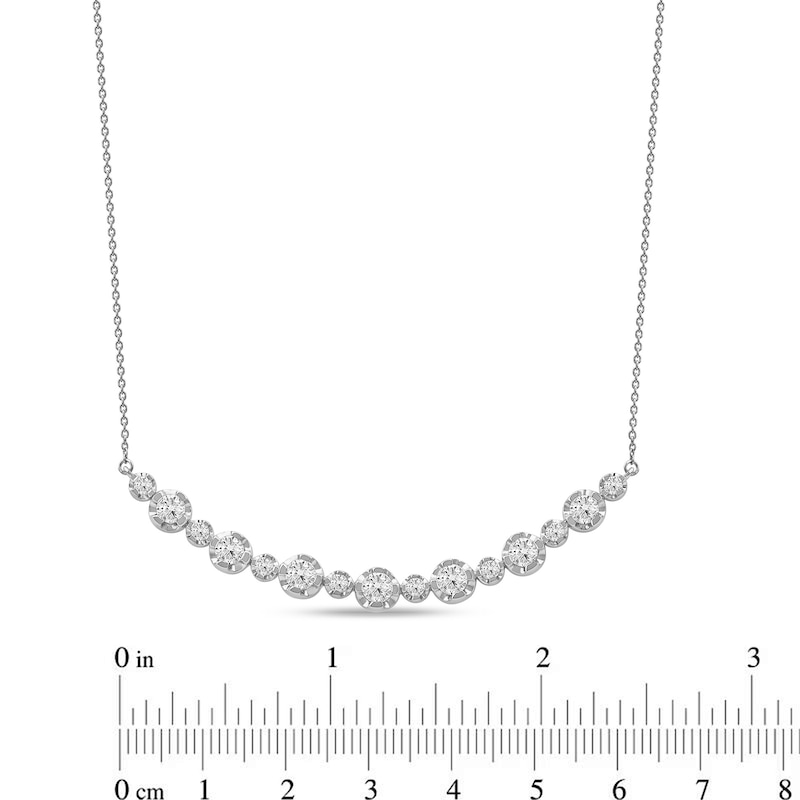 Main Image 4 of Lab-Grown Diamond Buttercup Smile Necklace 2 ct tw 14K White Gold 18"