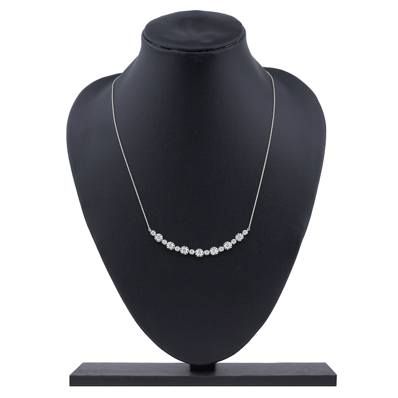 Main Image 5 of Lab-Grown Diamond Buttercup Smile Necklace 2 ct tw 14K White Gold 18"