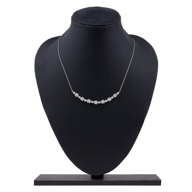 Main Image 6 of Lab-Grown Diamond Buttercup Smile Necklace 2 ct tw 14K White Gold 18"