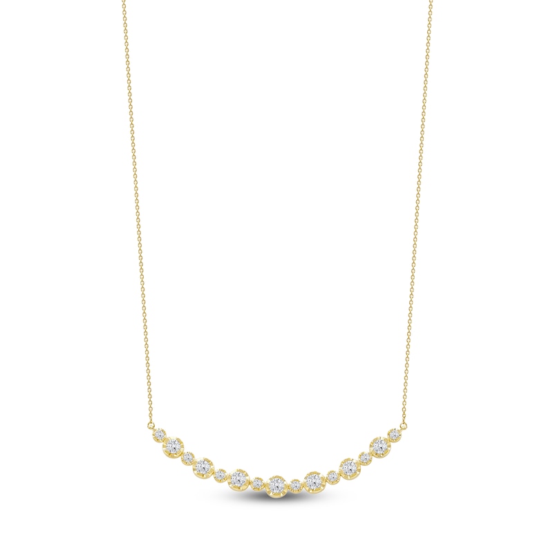 Main Image 1 of Lab-Grown Diamond Buttercup Smile Necklace 2 ct tw 14K Yellow Gold 18"
