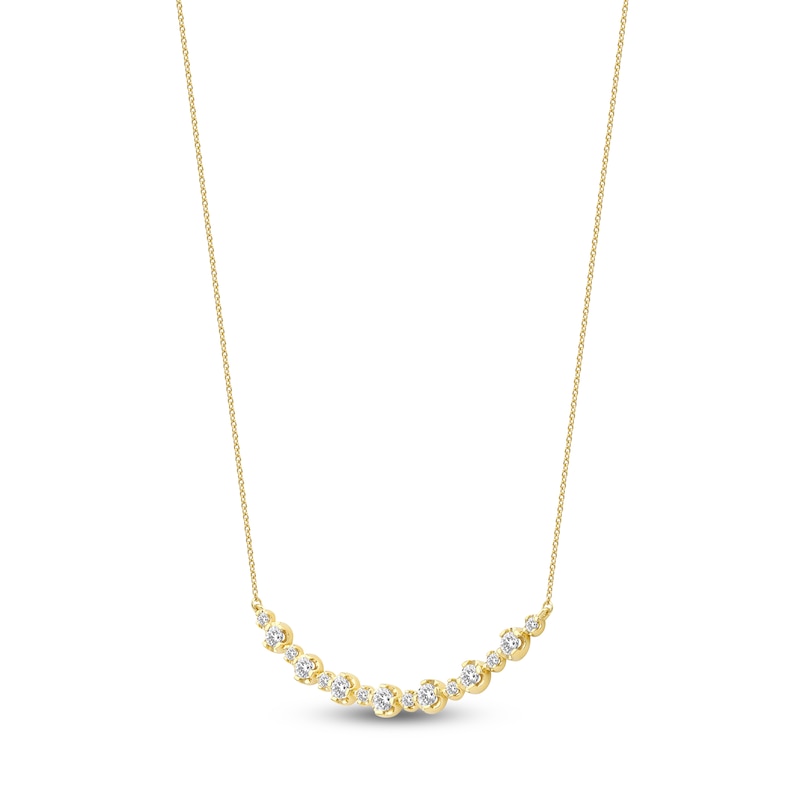 Main Image 2 of Lab-Grown Diamond Buttercup Smile Necklace 2 ct tw 14K Yellow Gold 18"