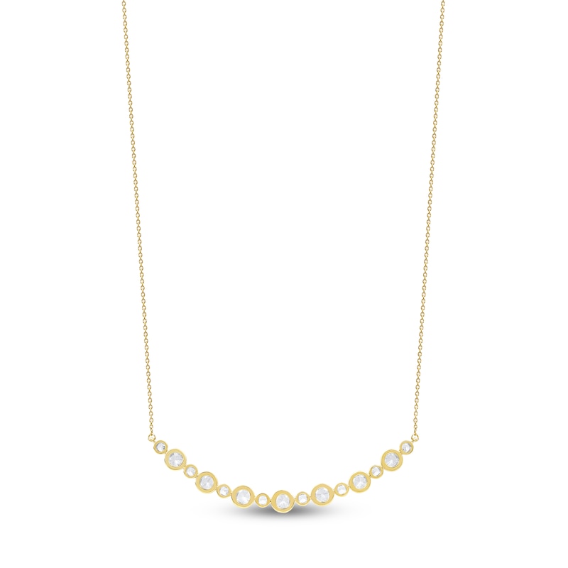 Main Image 3 of Lab-Grown Diamond Buttercup Smile Necklace 2 ct tw 14K Yellow Gold 18"
