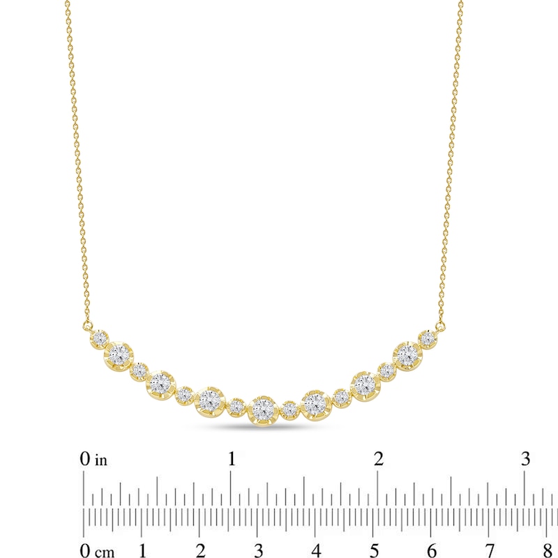 Main Image 4 of Lab-Grown Diamond Buttercup Smile Necklace 2 ct tw 14K Yellow Gold 18"