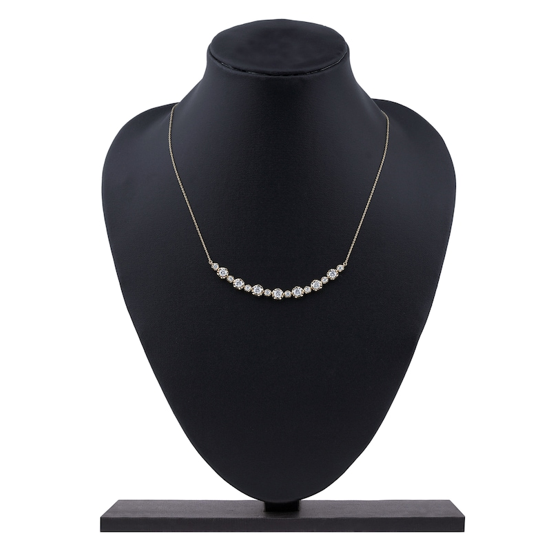 Main Image 5 of Lab-Grown Diamond Buttercup Smile Necklace 2 ct tw 14K Yellow Gold 18"