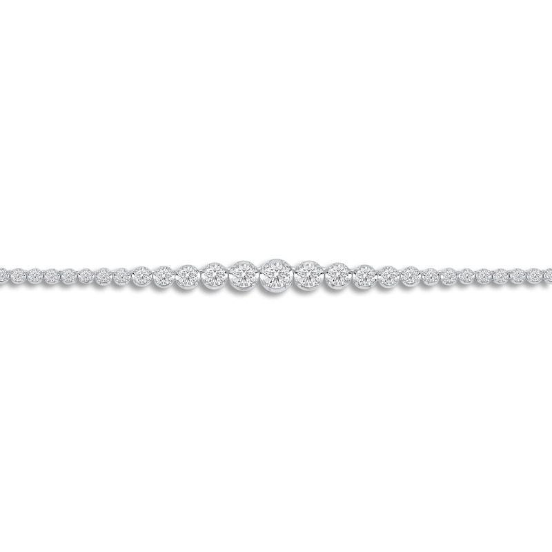 Main Image 2 of Lab-Grown Diamond Riviera Necklace 6 ct tw 14K White Gold 18"