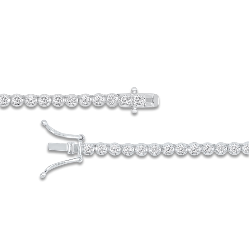Main Image 3 of Lab-Grown Diamond Riviera Necklace 6 ct tw 14K White Gold 18"