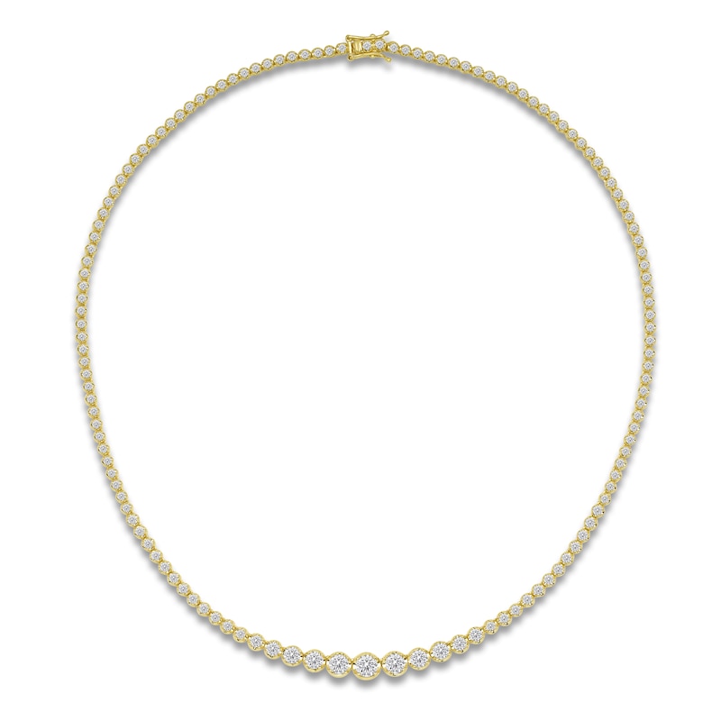 Main Image 1 of Lab-Grown Diamond Riviera Necklace 6 ct tw 14K Yellow Gold 18"