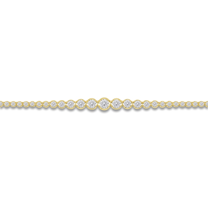 Main Image 2 of Lab-Grown Diamond Riviera Necklace 6 ct tw 14K Yellow Gold 18"