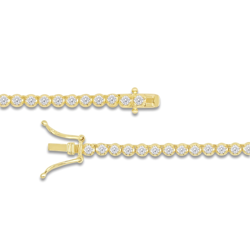 Main Image 3 of Lab-Grown Diamond Riviera Necklace 6 ct tw 14K Yellow Gold 18"