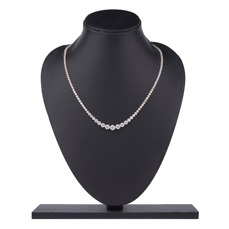 Main Image 4 of Lab-Grown Diamond Riviera Necklace 6 ct tw 14K Yellow Gold 18"