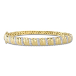 Shy Creation Diamond Curve Bangle 3/8 ct tw 14K Yellow Gold J-SC55025333RDZS
