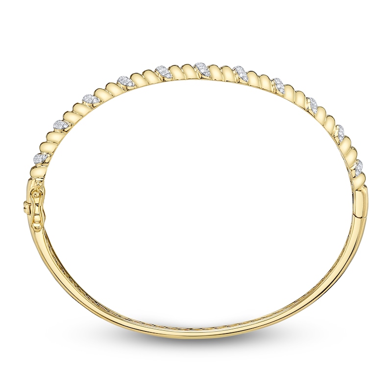 Main Image 3 of Shy Creation Diamond Curve Bangle 3/8 ct tw 14K Yellow Gold J-SC55025333RDZS