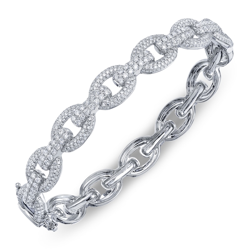Main Image 2 of Shy Creation Diamond Chain Link Bangle Bracelet 1-7/8 ct tw 14K White Gold J-SC55025552ZS
