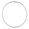 Thumbnail Image 1 of Lab-Grown Diamond Riviera Necklace 8 ct tw 14K White Gold 18"