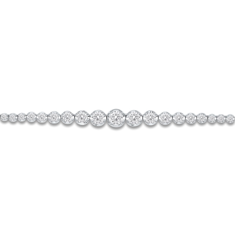 Main Image 2 of Lab-Grown Diamond Riviera Necklace 8 ct tw 14K White Gold 18"