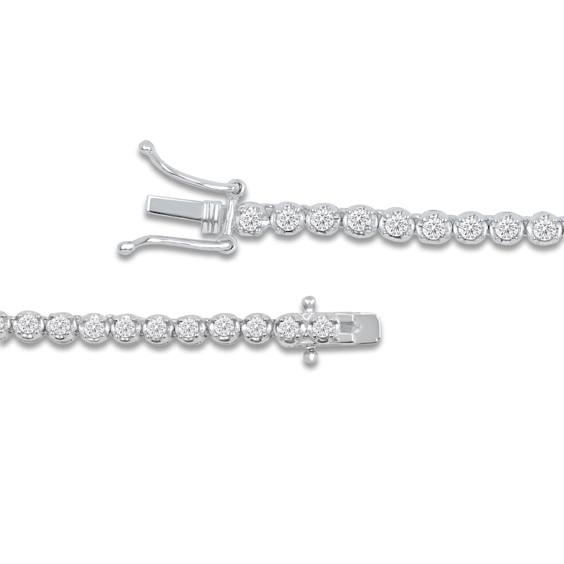 Main Image 3 of Lab-Grown Diamond Riviera Necklace 8 ct tw 14K White Gold 18"