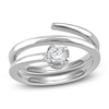Thumbnail Image 1 of Lab-Grown Diamond Solitaire Buttercup Spiral Ring 1/2 ct tw 14K White Gold
