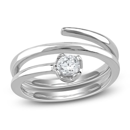 Lab-Grown Diamond Solitaire Buttercup Spiral Ring 1/2 ct tw 14K White Gold