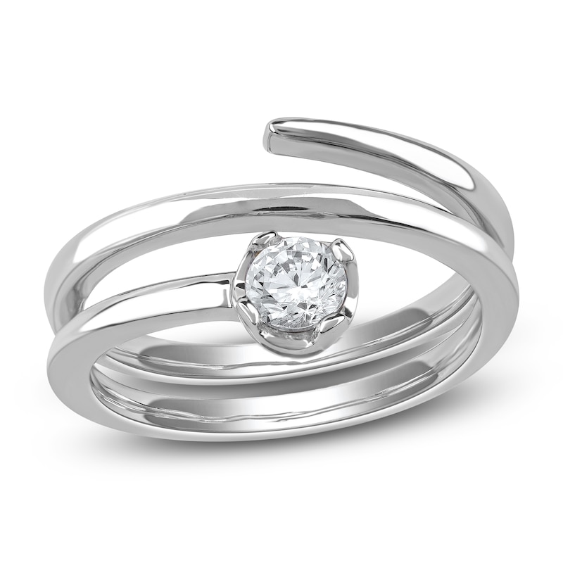 Main Image 1 of Lab-Grown Diamond Solitaire Buttercup Spiral Ring 1/2 ct tw 14K White Gold