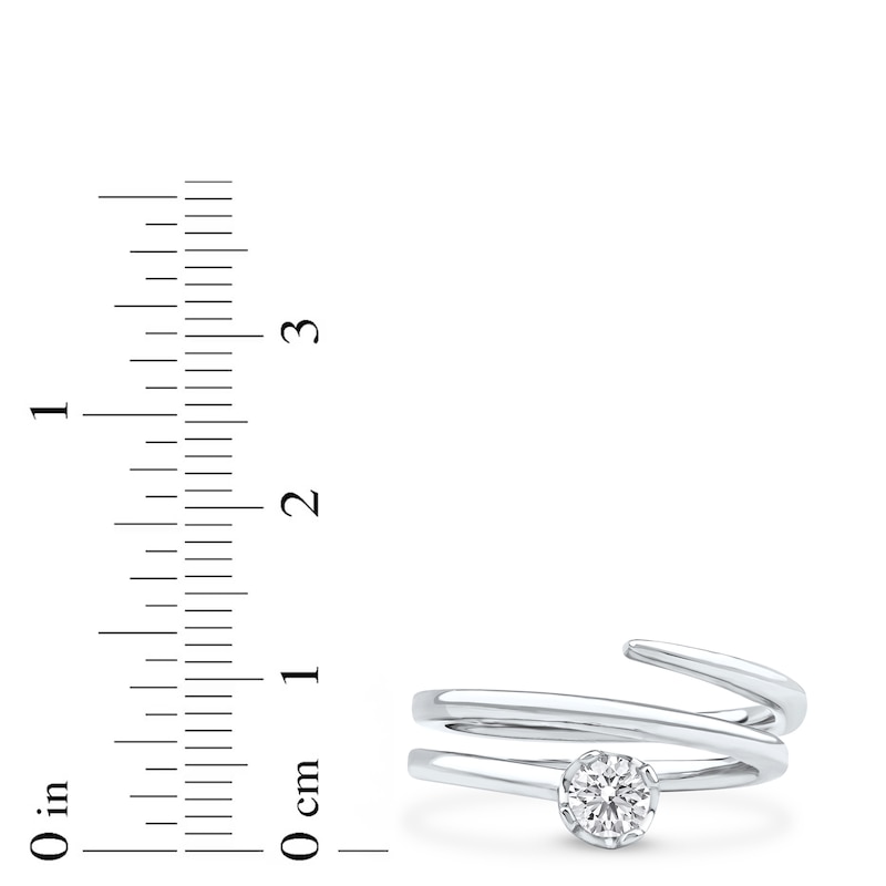 Main Image 4 of Lab-Grown Diamond Solitaire Buttercup Spiral Ring 1/2 ct tw 14K White Gold