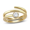 Thumbnail Image 1 of Lab-Grown Diamond Solitaire Buttercup Spiral Ring 1/2 ct tw 14K Yellow Gold