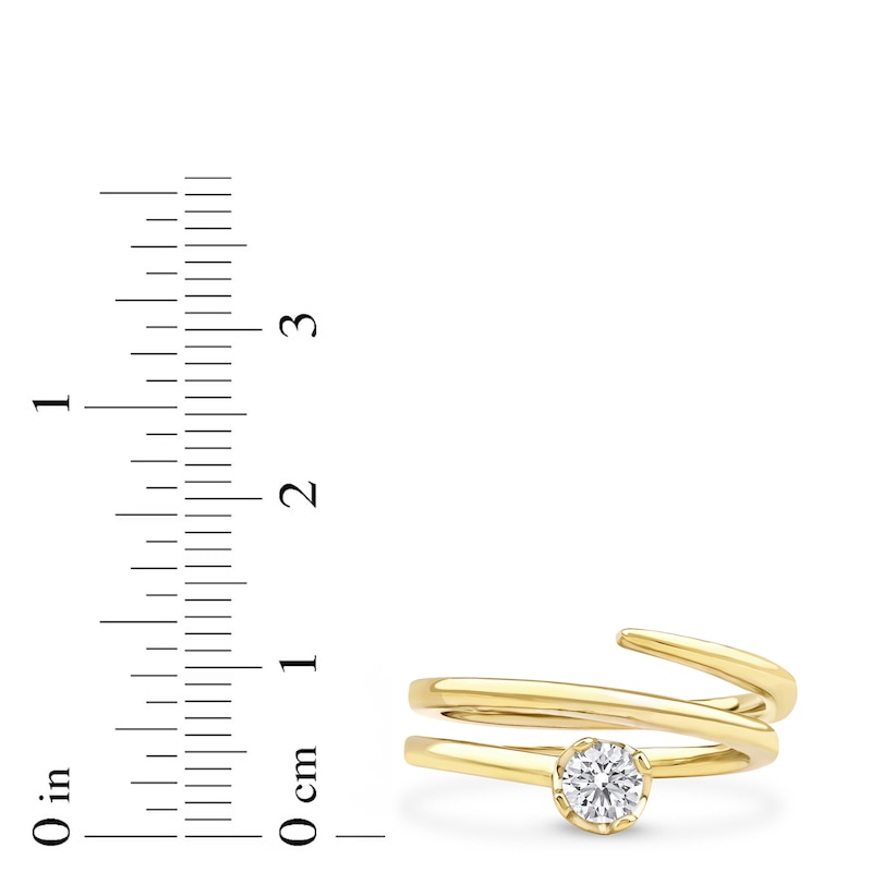 Main Image 4 of Lab-Grown Diamond Solitaire Buttercup Spiral Ring 1/2 ct tw 14K Yellow Gold