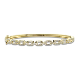 Shy Creation Diamond Link Bangle Bracelet 3/8 ct tw 14K Yellow Gold J-SC55010143ZS