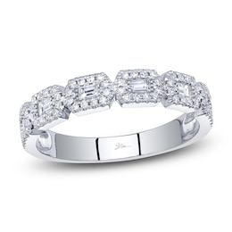 Shy Creation Baguette & Round-Cut Diamond Ring 3/8 ct tw 14K White Gold SC55011258Z7